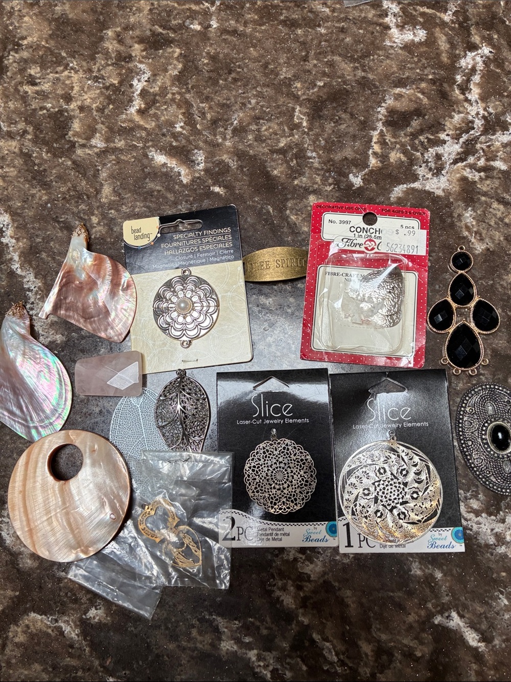 Assorted Home Accents Jewelry Findings Set in Metallic and Natural Tones
